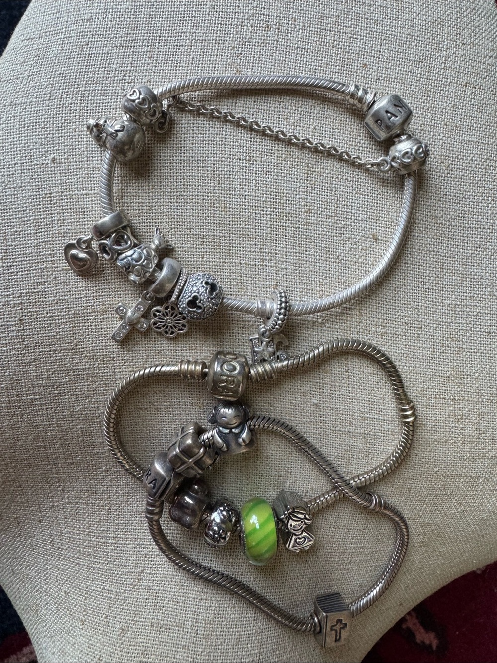 Lot 3 Authentic Sterling Silver Moments Pandora" Bracelet Charms 925 one has bee